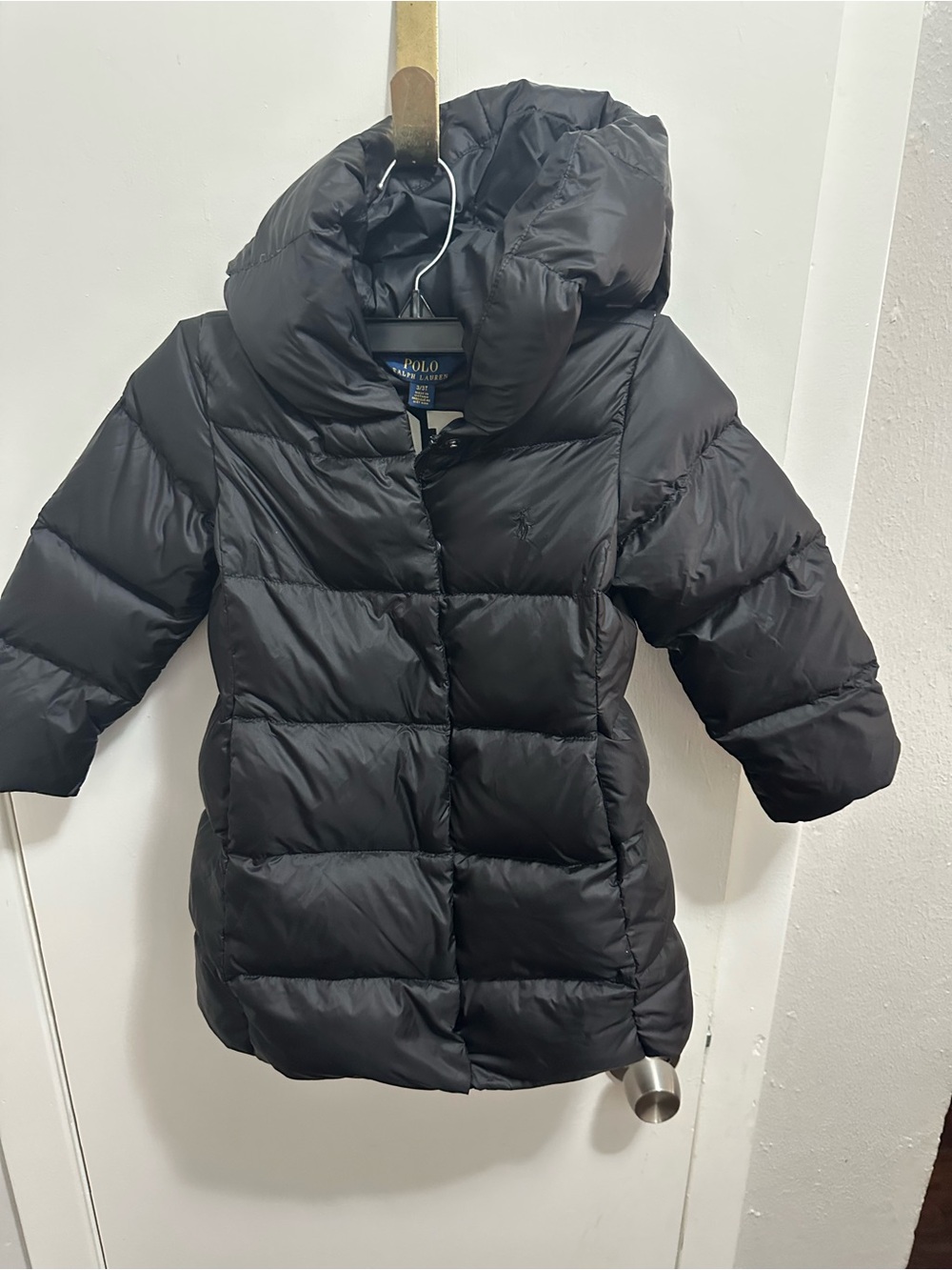 Polo by Ralph Lauren Kids Black Quilted Puffer Coat with Hood
